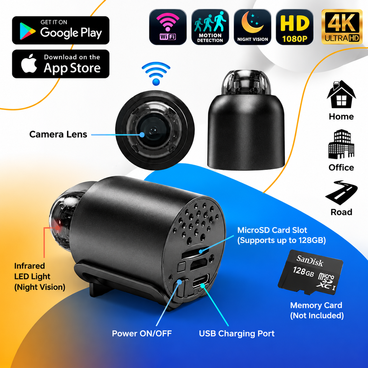 AUVENO MiniView™ – Smart Wi-Fi Security Camera Compact Size