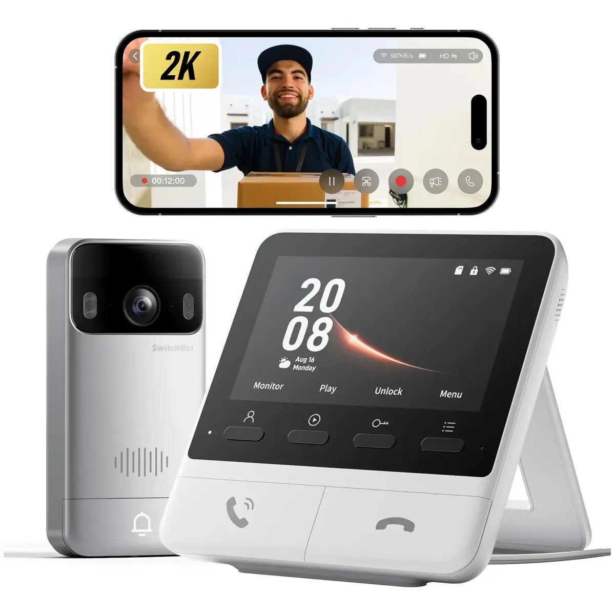 AUVENO VisionBell™ 2K Smart Wireless Video Doorbell