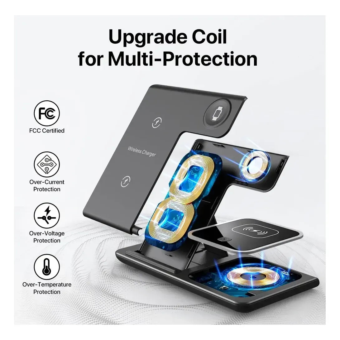 AUVENO FoldCharge™ 3-in-1 Magnetic Wireless Charging Station