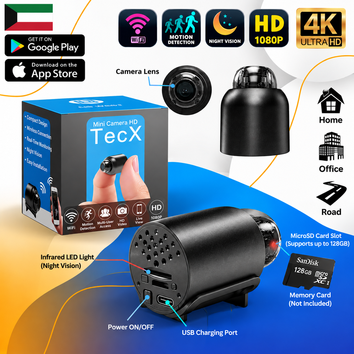 AUVENO MiniView™ – Smart Wi-Fi Security Camera Compact Size
